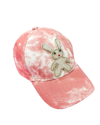 Lola + The Boys Accessories Rainbow Tie Dye Plush Bunny Baseball Cap