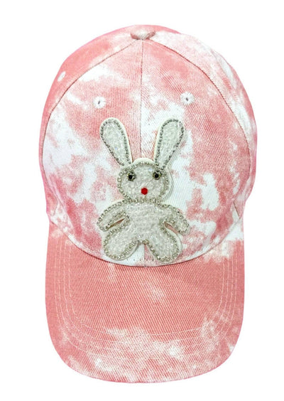 Lola + The Boys Accessories Rainbow Tie Dye Plush Bunny Baseball Cap