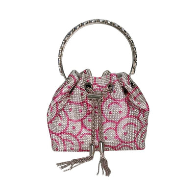 Lola + The Boys Accessories Pink Smile Rhinestone Bucket Handbag