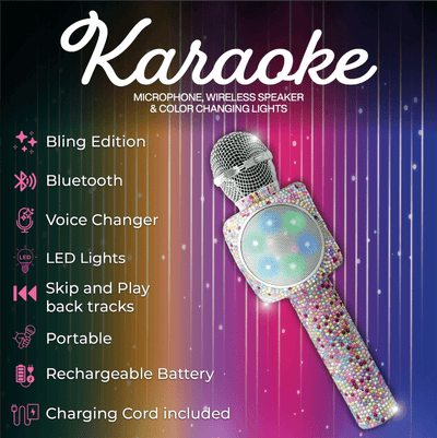 Trend Tech Accessories Sing a Long Confetti Bling Karaoke Bluetooth Microphone