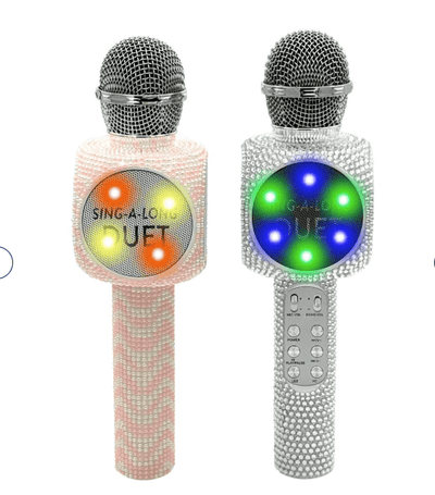 Trend Tech Accessories Silver & Pink Sing-A-Long Duet Bling Karaoke Microphones Disco Lights - 2-pack