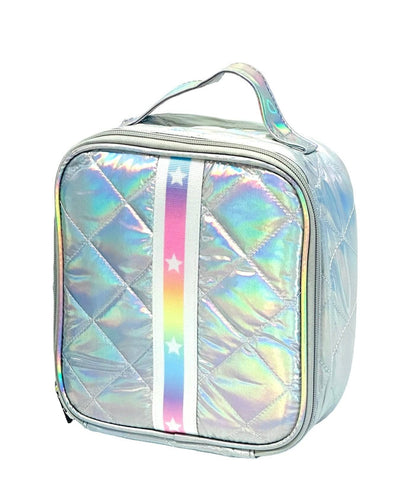 Top Trenz Accessories Iridescent Stripe Puffer Insulated Lunch Box