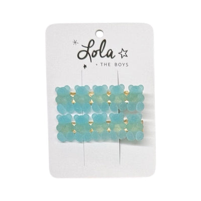 Lola + The Boys Accessories Baby Blue Gummy Bear Sugar Gummy Bear Hair Clips