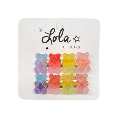 Lola + The Boys Accessories Rainbow Gummy Bear Sugar Gummy Bear Hair Clips