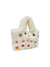 Lola + The Boys Accessories White Plush Gem Tote