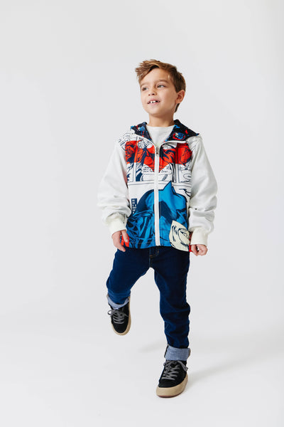 Lola + The Boys Batman Comic Windbreaker (White)