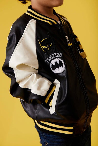 Lola + The Boys Batman Patched Leather Jacket