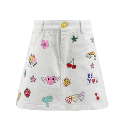 Lola + The Boys Be You Doodle Denim Skirt