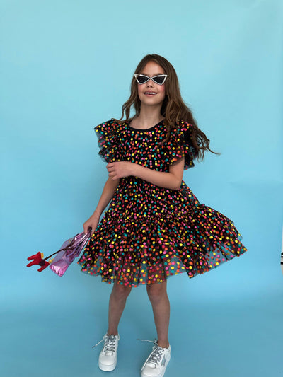 Lola + The Boys Black Funfetti Surprise Dress