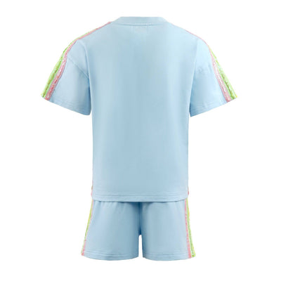 Lola + The Boys Blue Rainbow Stripe Short Set