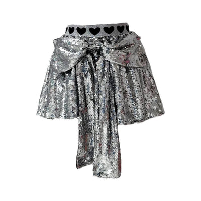 exclude-fall Bottoms Big Bow Sequin Skirt