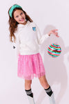 exclude-new-arriv Bottoms Bubble Gum Hot Pink Sequin Skirt