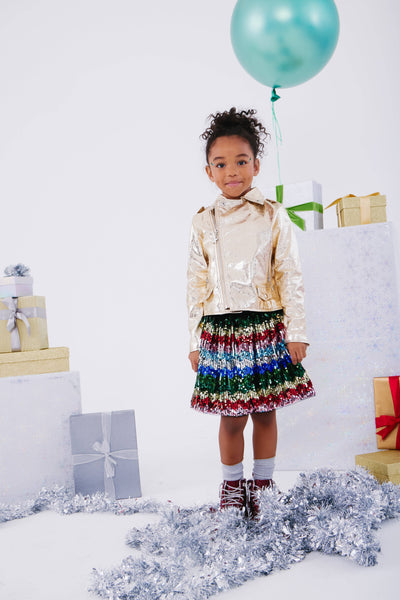 Lola + The Boys Bottoms Confetti Sequin Skirt