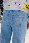 Lola + The Boys Bottoms Crystal Heart Jeans