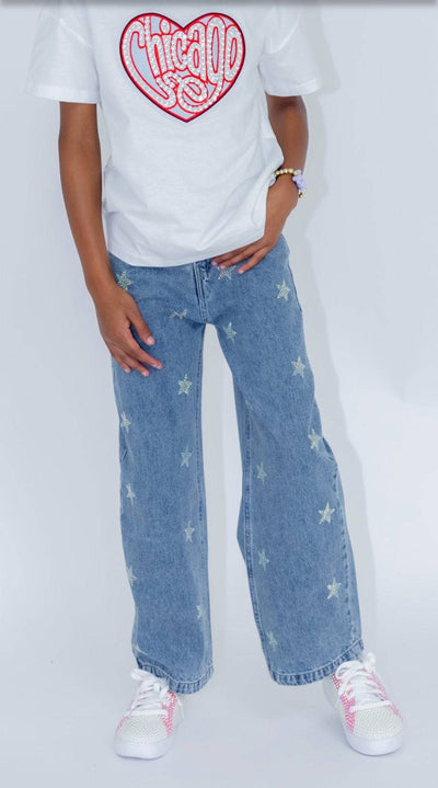 exclude-new-arriv Bottoms Crystal Stars Jeans