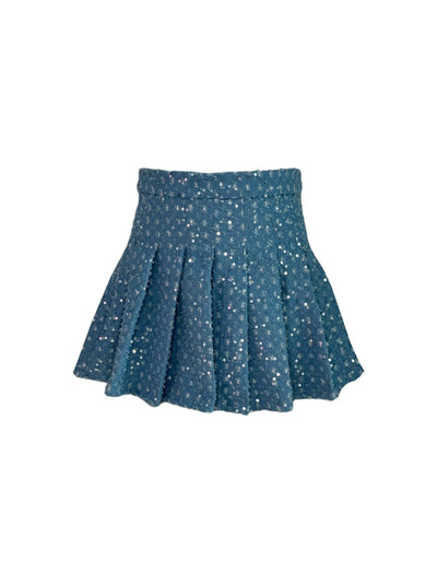 Lola + The Boys Bottoms Denim Sparkle Pleated Skirt