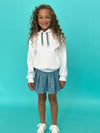 Lola + The Boys Bottoms Denim Sparkle Pleated Skirt