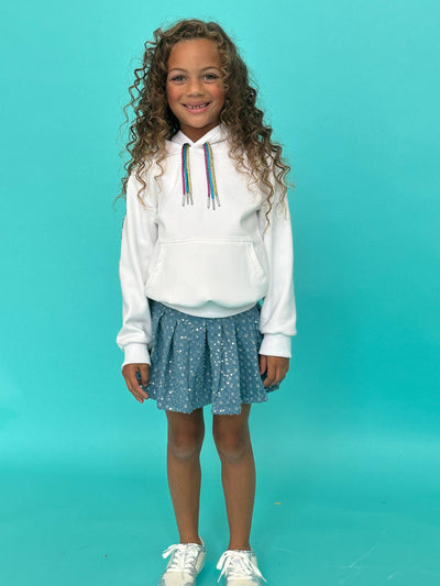 Lola + The Boys Bottoms Denim Sparkle Pleated Skirt