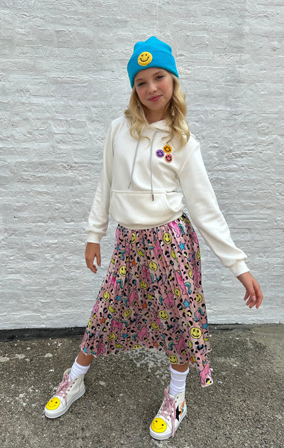 Lola + The Boys Bottoms Happy Emoji Rainbow Midi Skirt