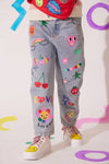 exclude-new-arriv Bottoms Happy Graffiti Art Jeans