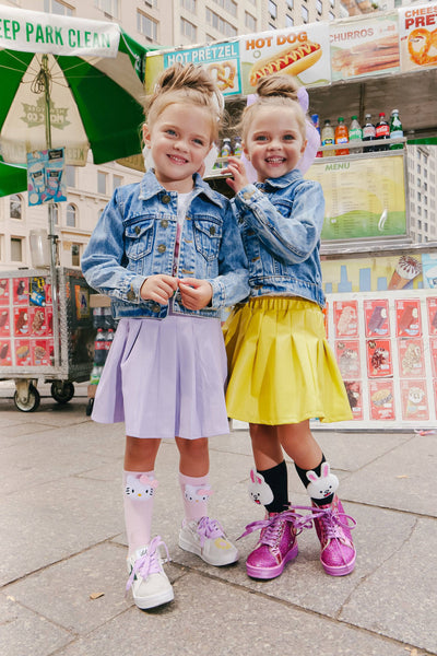 Lola + The Boys Bottoms Lavender Vegan Pleated Skirt