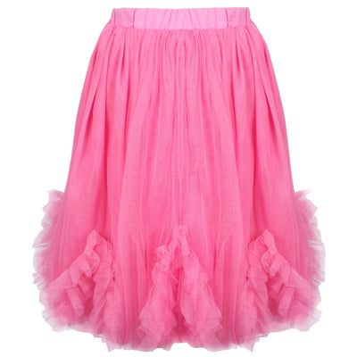 Lola + The Boys Bottoms Magenta Tulle Ruffle Midi Skirt