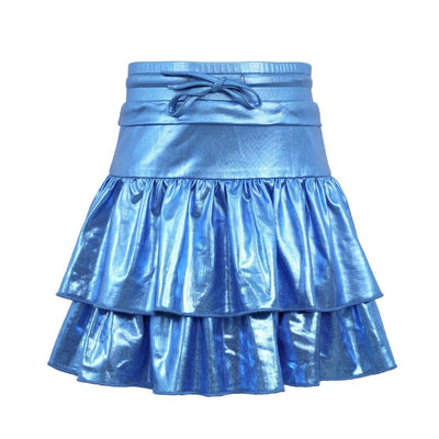 Lola + The Boys Bottoms Blue / 2 Metallic Ruffle Skort