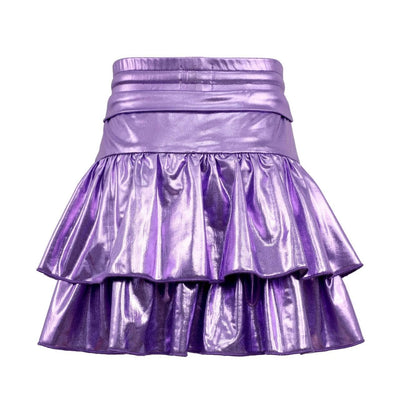 Lola + The Boys Bottoms Metallic Ruffle Skort