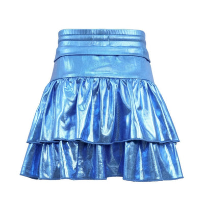 Lola + The Boys Bottoms Metallic Ruffle Skort