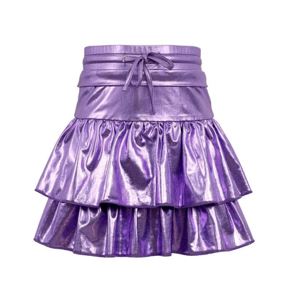 Lola + The Boys Bottoms Lavender / 2 Metallic Ruffle Skort