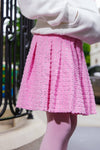 exclude-new-arriv Bottoms Pink Denim Sparkle Pleated Skirt