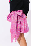 exclude-new-arriv Bottoms Sparkling Pink Sequin Bow Skirt