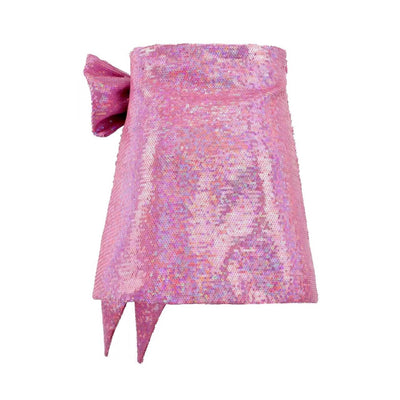 Lola + The Boys Bottoms Sparkling Pink Sequin Bow Skirt