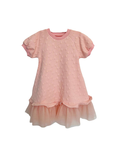 Lola + The Boys Bow Pattern Pastel Pink Dress