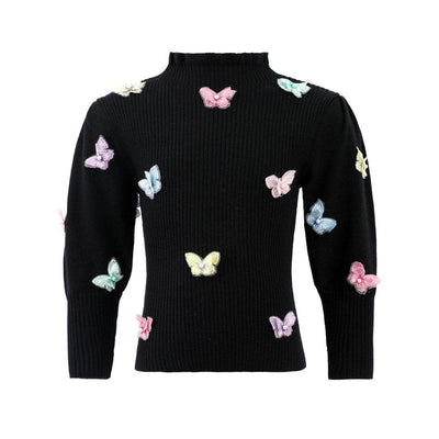 Lola + The Boys Butterfly Turtleneck Sweater