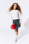 Lola + The Boys Crystal Bows Sweatshirt