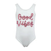 Lola + The Boys Crystal Good Vibes Swimsuit