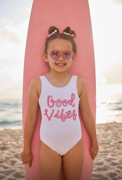 Lola + The Boys Crystal Good Vibes Swimsuit