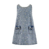 Lola + The Boys Crystal Heart Denim Bow Dress