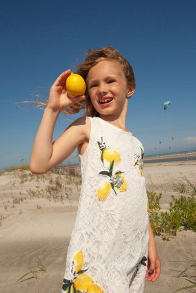 Lola + The Boys Crystal Lemon Lace Dress