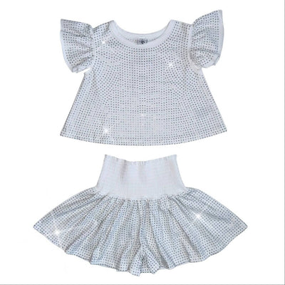 lola-spring 2 Crystal Ruffle Short Set