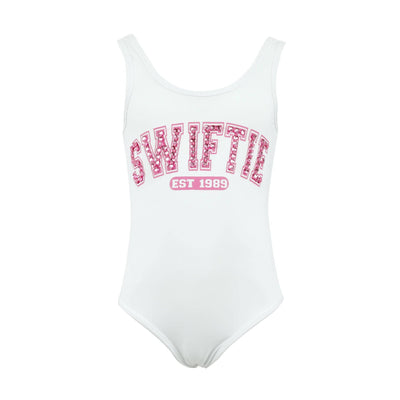 Lola + The Boys White / 6 Crystal Swiftie Swimsuit