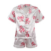 Lola + The Boys Cute Bows Silk Short Set