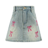 Lola + The Boys Cutie Bows Denim Skirt