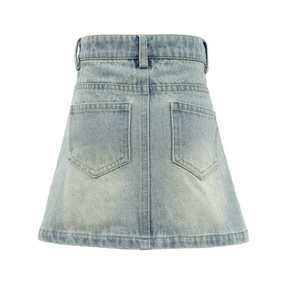 Lola + The Boys Cutie Bows Denim Skirt