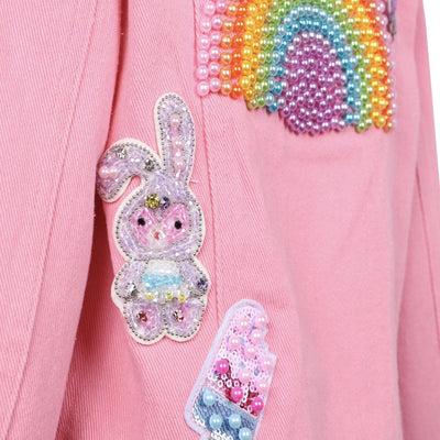 Lola + The Boys Cutie Bunny Pearl Denim Jacket