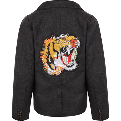 Lola + The Boys Dark Gray Tiger Suit Set