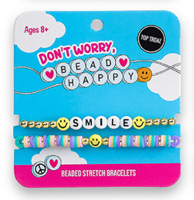 Top Trenz Smile Don't Worry Bead Happy Bracelets