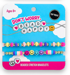 Top Trenz Emoji Smiles Don't Worry Bead Happy Bracelets