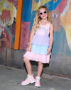 exclude-new-arriv Dress 3D Rainbow Peach Tank Dress